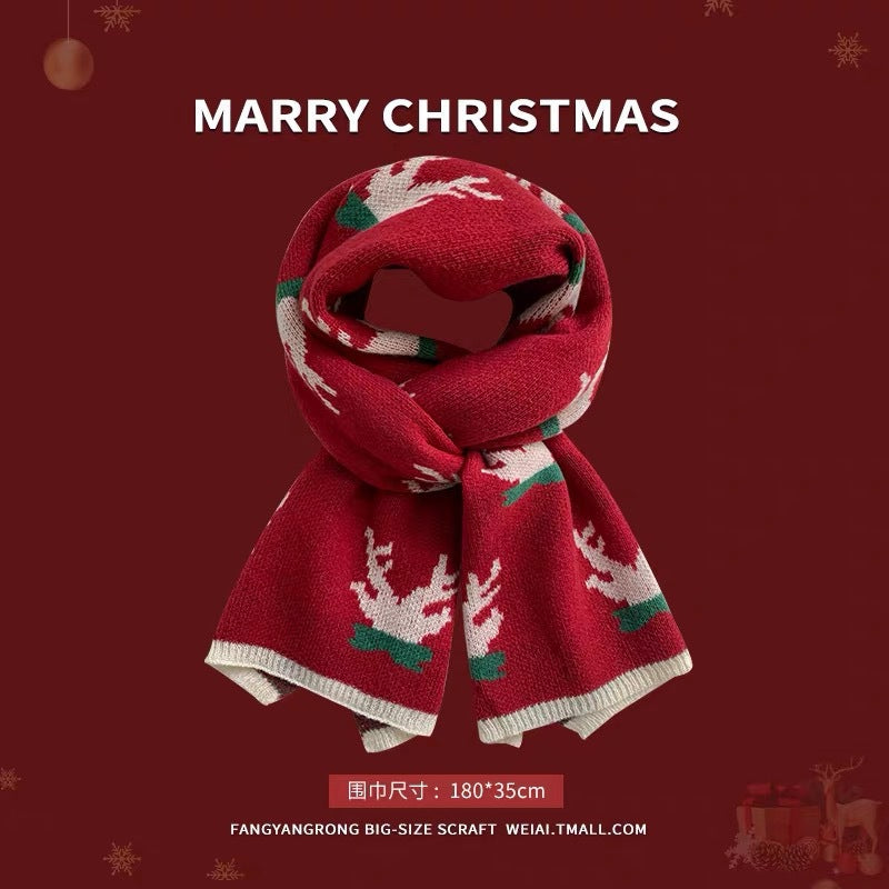 Wholesale Red Christmas Tree Knitted Scarf