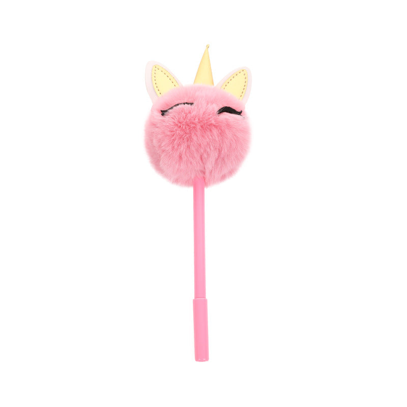 Wholesale Unicorn Smile Hair Ball Ballpoint Pen