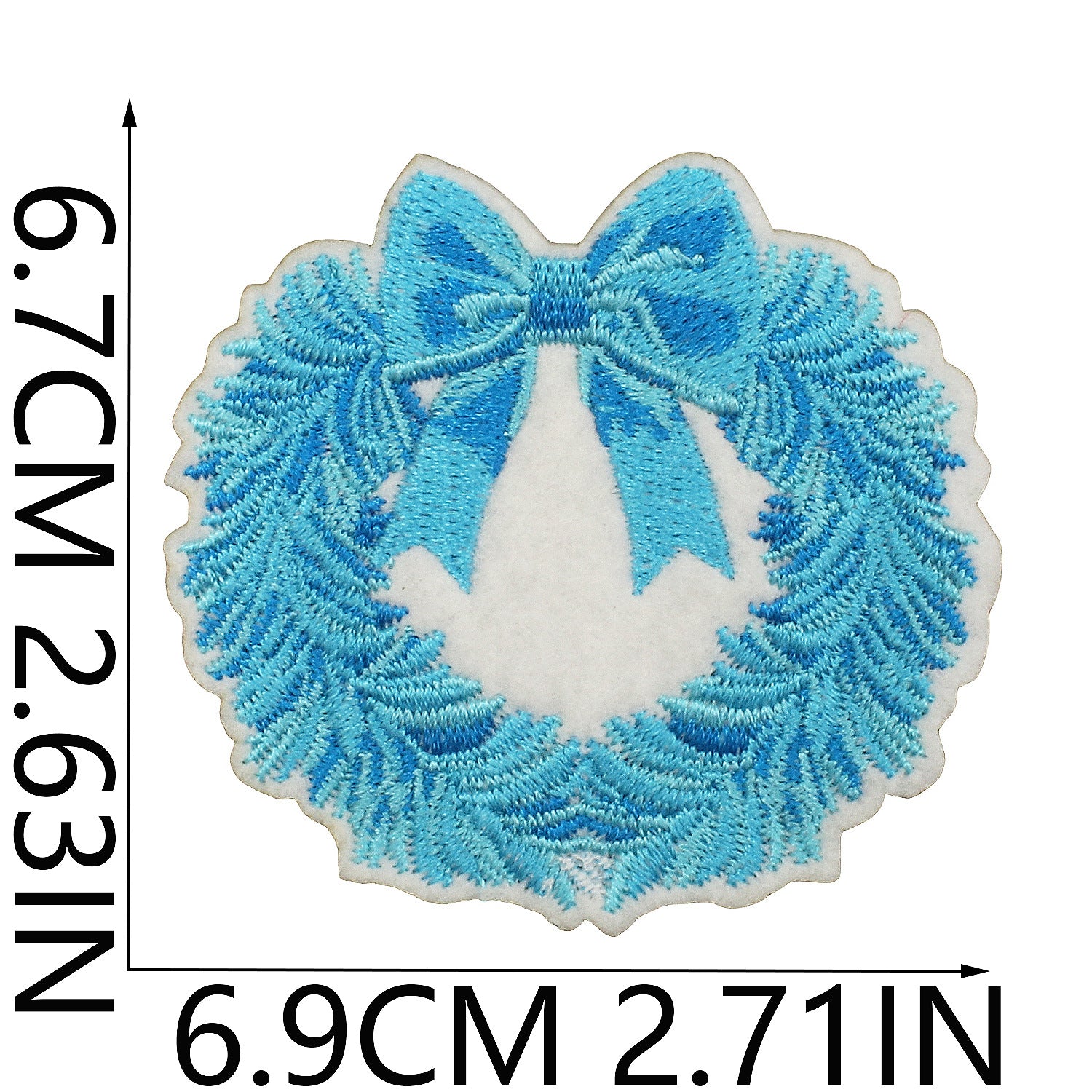 Wholesale Blue and white Christmas embroidered DIY Patches