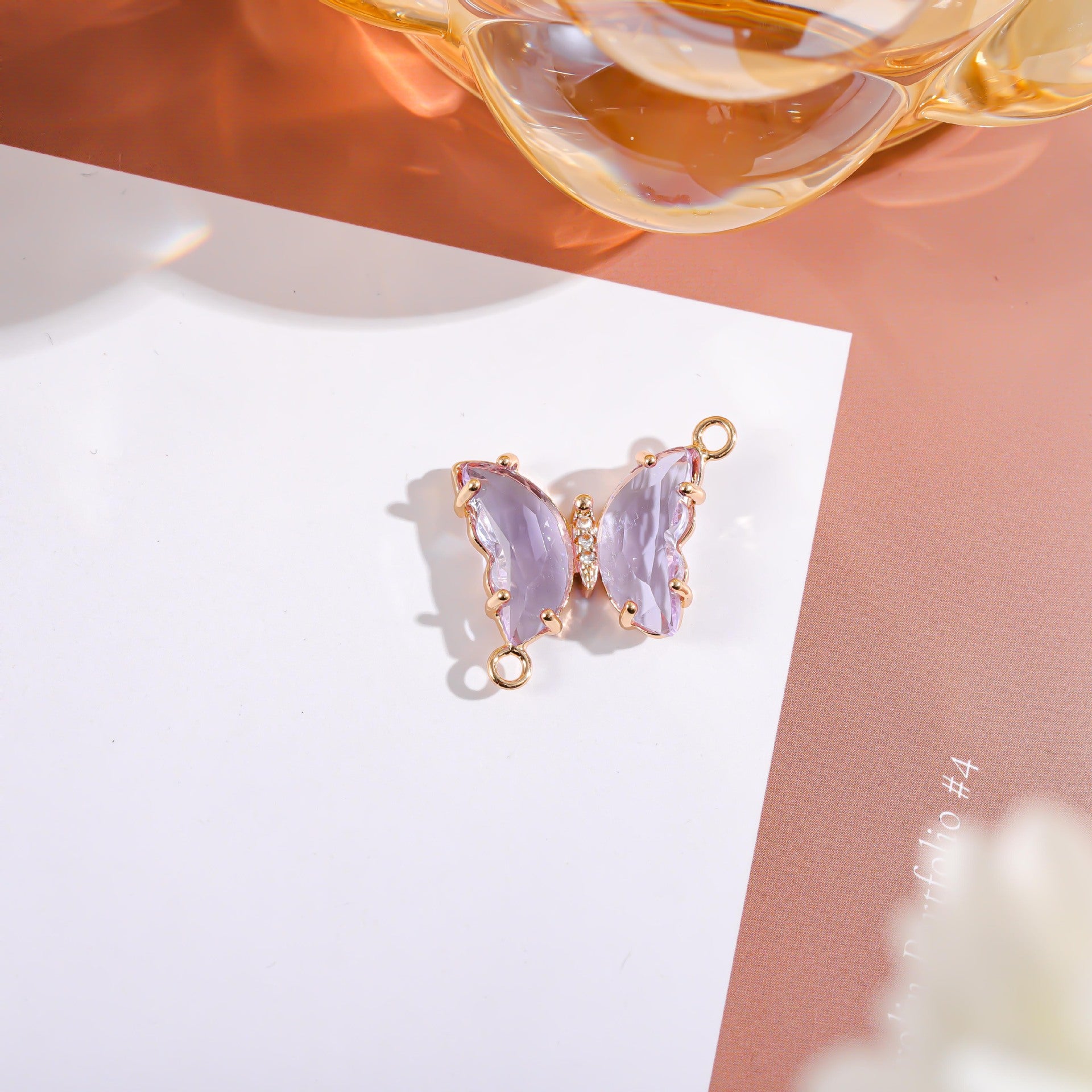 Wholesale Crystal Butterfly Double Pendant