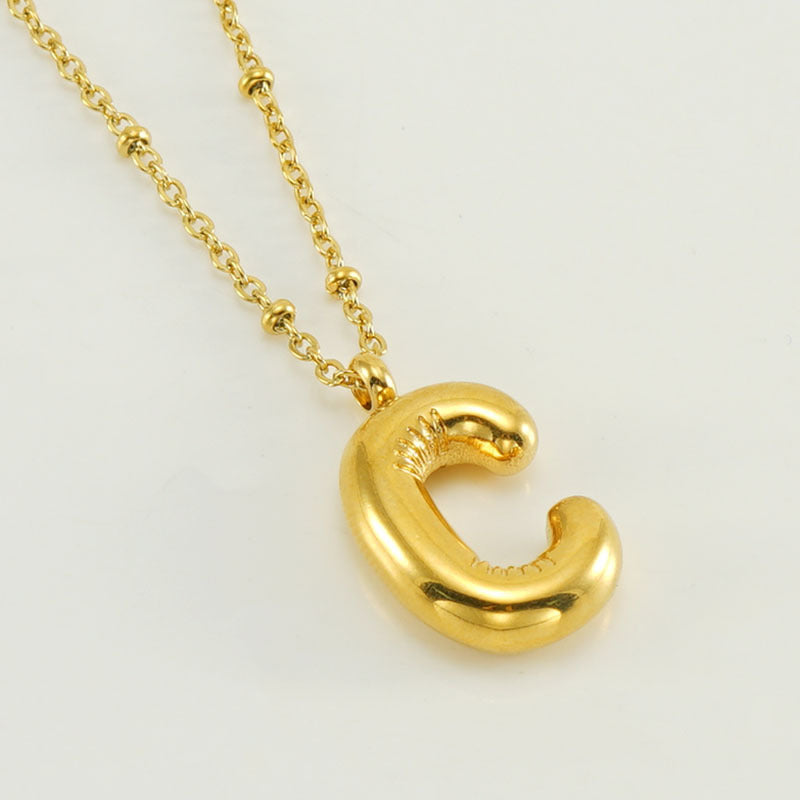 Wholesale Bubble Letter 18K Stainless Steel Necklace