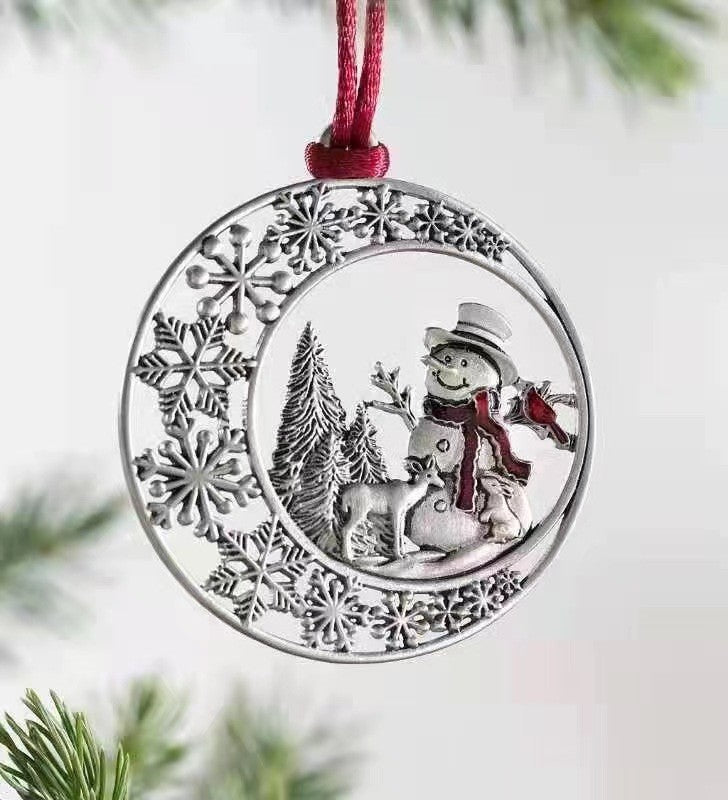 Wholesale Christmas Pendants Metal Snowman Christmas Decorations