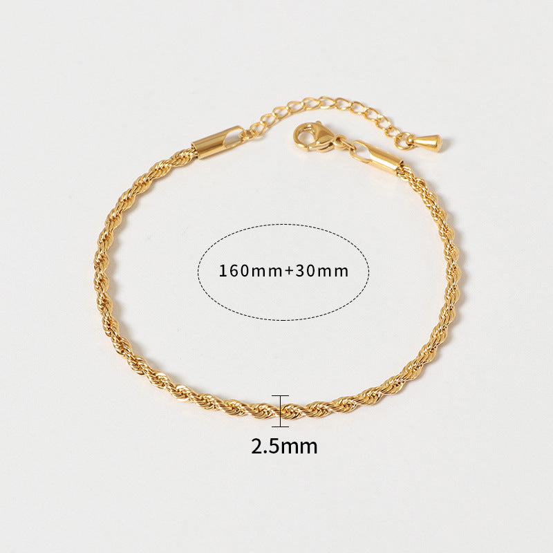 Wholesale Fashion all-match titanium steel bracelet women's European and American new 18K gold stainless steel love bracelet high sense