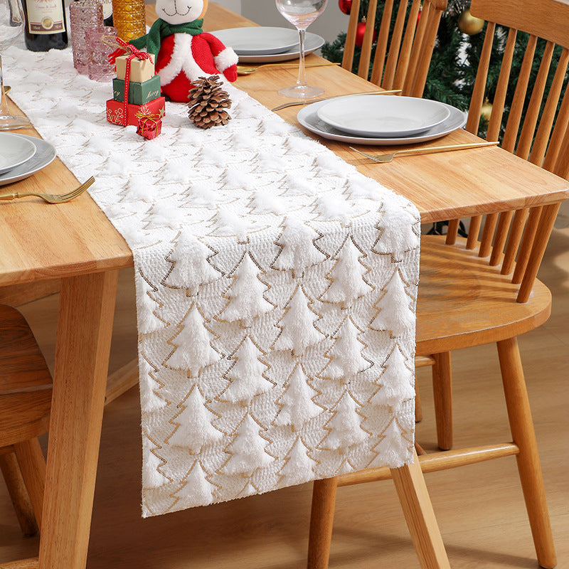 Wholesale Christmas Quilted Sequin Table Flag Tablecloth Christmas Party Decoration Shopping Mall Layout Tablecloth