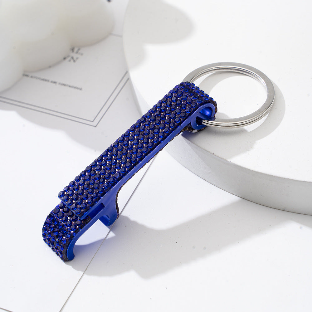 Wholesale Colorful Rhinestone Aluminum Alloy Beer Bottle Opener Keychain