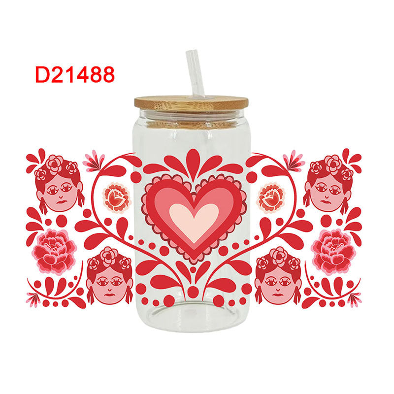 Wholesale Love Coffee Beverage Series  16oz Cup UV DTF Wraps