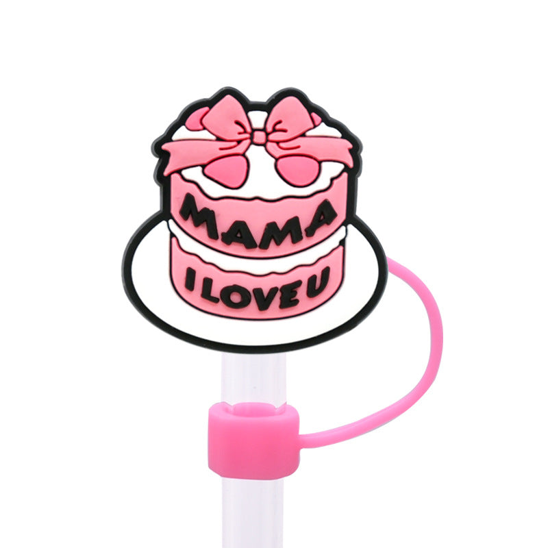 Wholesale  Random 100pcs/pack  Mother' s Day dust plug straw cap   Straw Tube Cap