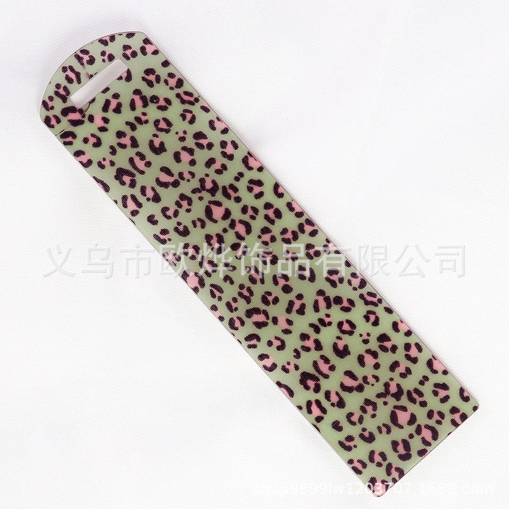 Wholesale 10pcs New Leopard Glitter Acrylic Bookmark DIY Pendant Booktag