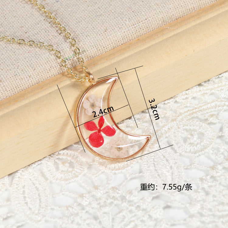 Wholesale 10pcs Geometric Dried Flower Gypsophila Natural Plant Specimen Necklace