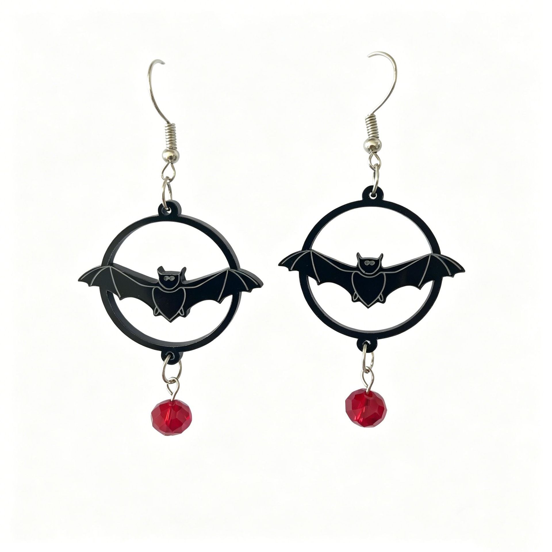 Wholesale Acrylic Earrings With  Bat  Web Design Dark Punk Style Fashion Jewelry Accessory
