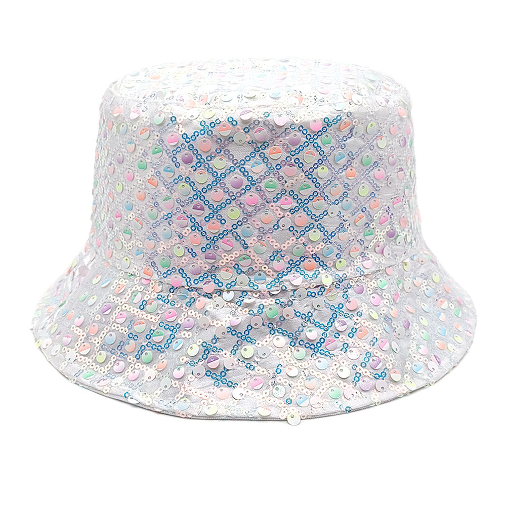 Wholesale Sun visor sequined small basin hat diamond bucket hat fisherman hat