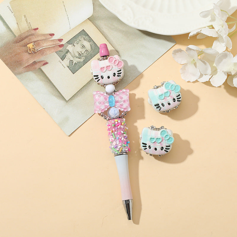 Wholesale 10pcs Cartoon Cat Beaded Pen Beads DIY Pen Beads OLY Exclusive