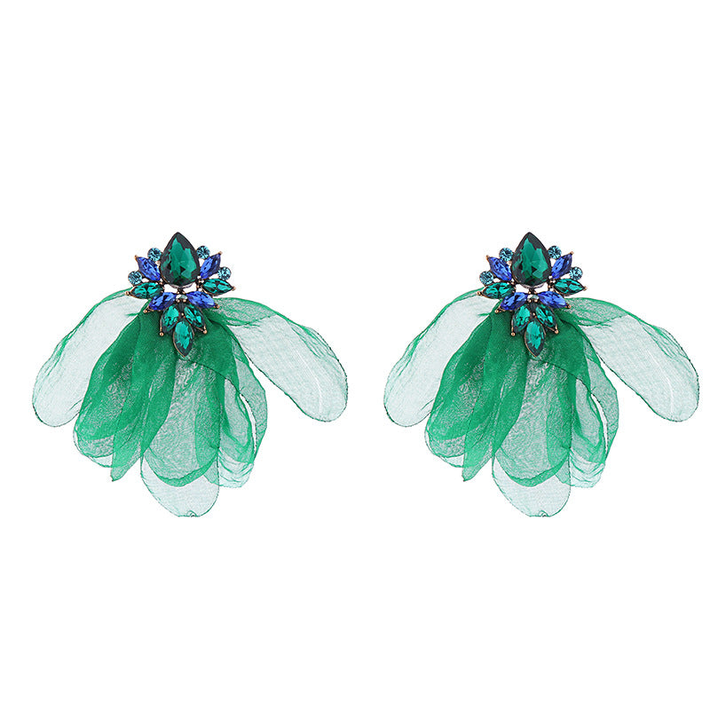 Wholesale Mesh Flower Earrings