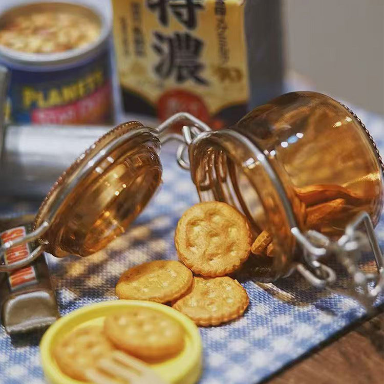 Wholesale 6 points doll house BJD miniature transparent storage tank simulation scene plastic bottle sealed tank storage tank model