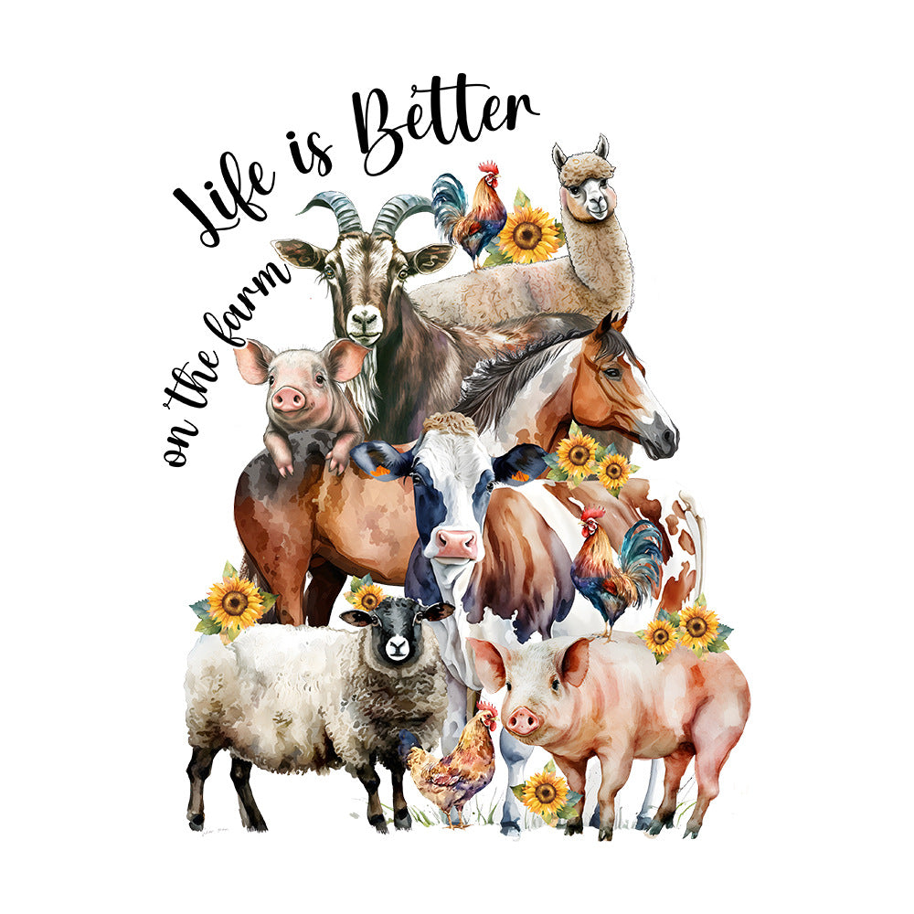 Wholesale Farm animals chickens pigs flowers UV DTF Ready to Press Transfers Wraps
