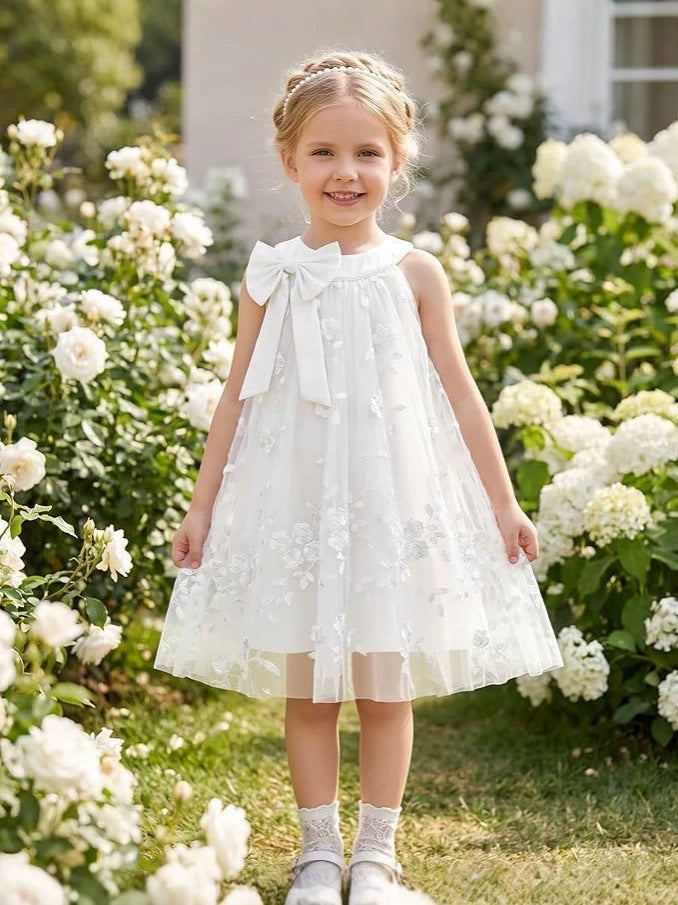 Wholesale Stylish Girls Polyester Summer Dress With Embroidery And Print For Everyday Casual Wear