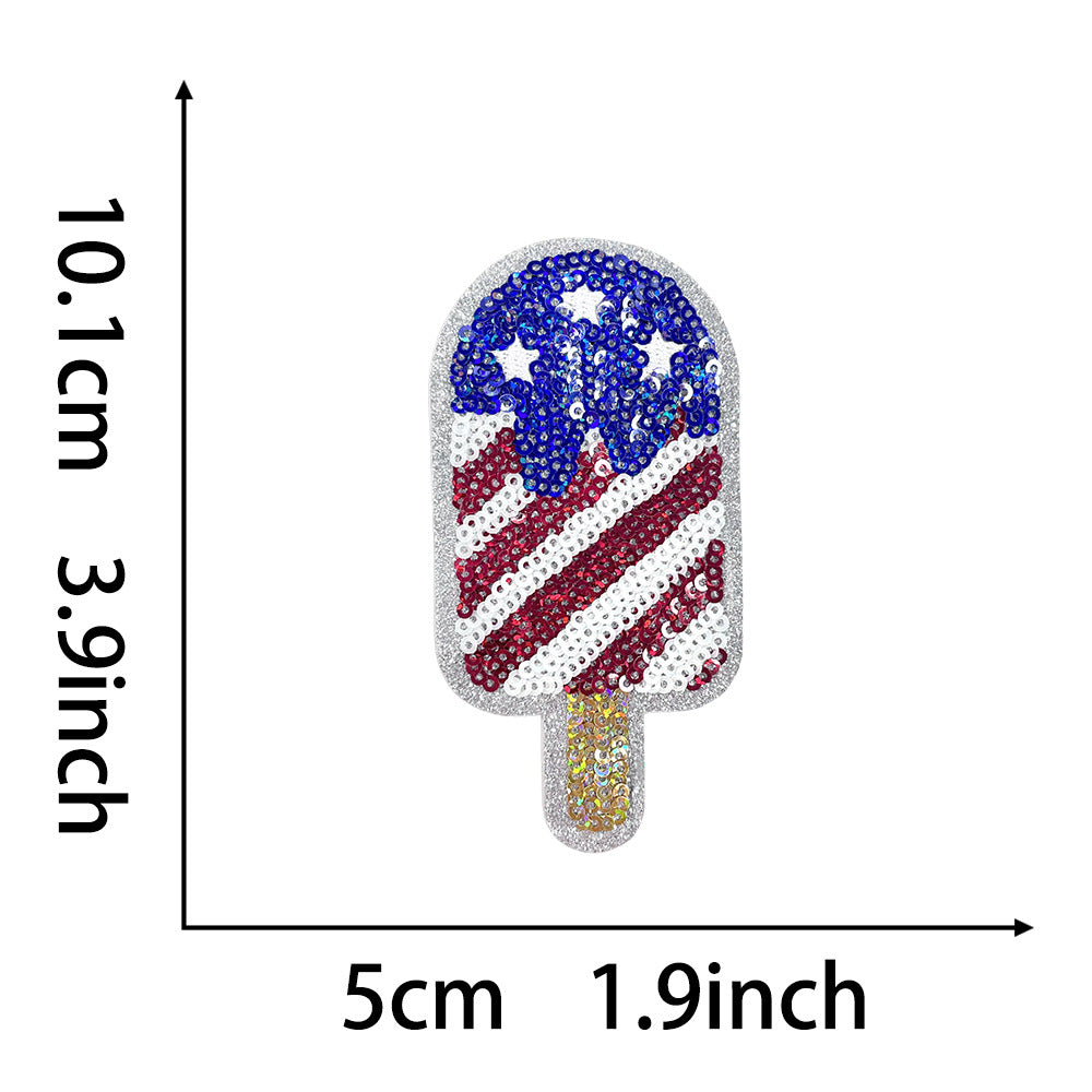 Wholesale 250Th Anniversary USA Independence Day Sequin Patch American Flag Embroidered Iron On DIY Craft Supply Boutique Resale Gift