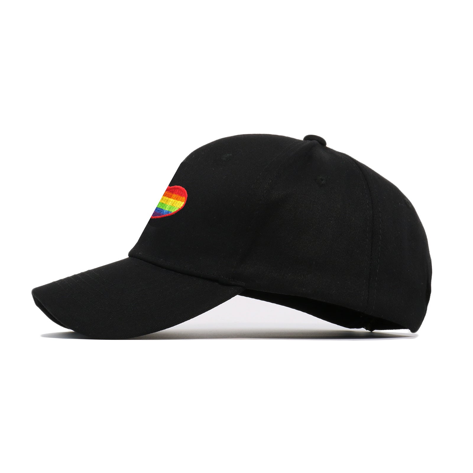 Wholesale Cotton LGBT Rainbow Heart Embroidery Baseball Cap