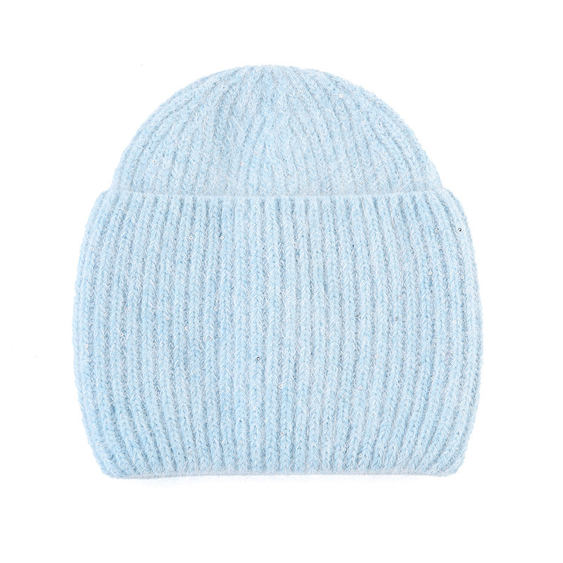 Wholesale Winter Knitted Hat Men's Woolen Hat Thickened Pure Rabbit Velvet Shiny Knitted Hat