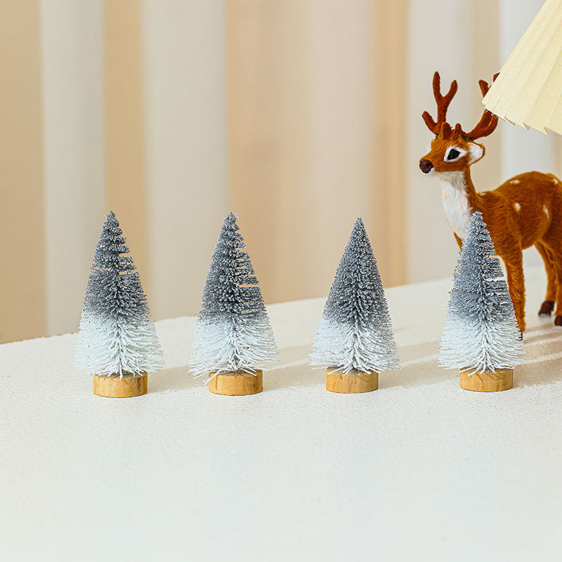 Wholesale 4PCS 10cm*4.5cm Mini Cedar Christmas PVC Ornaments