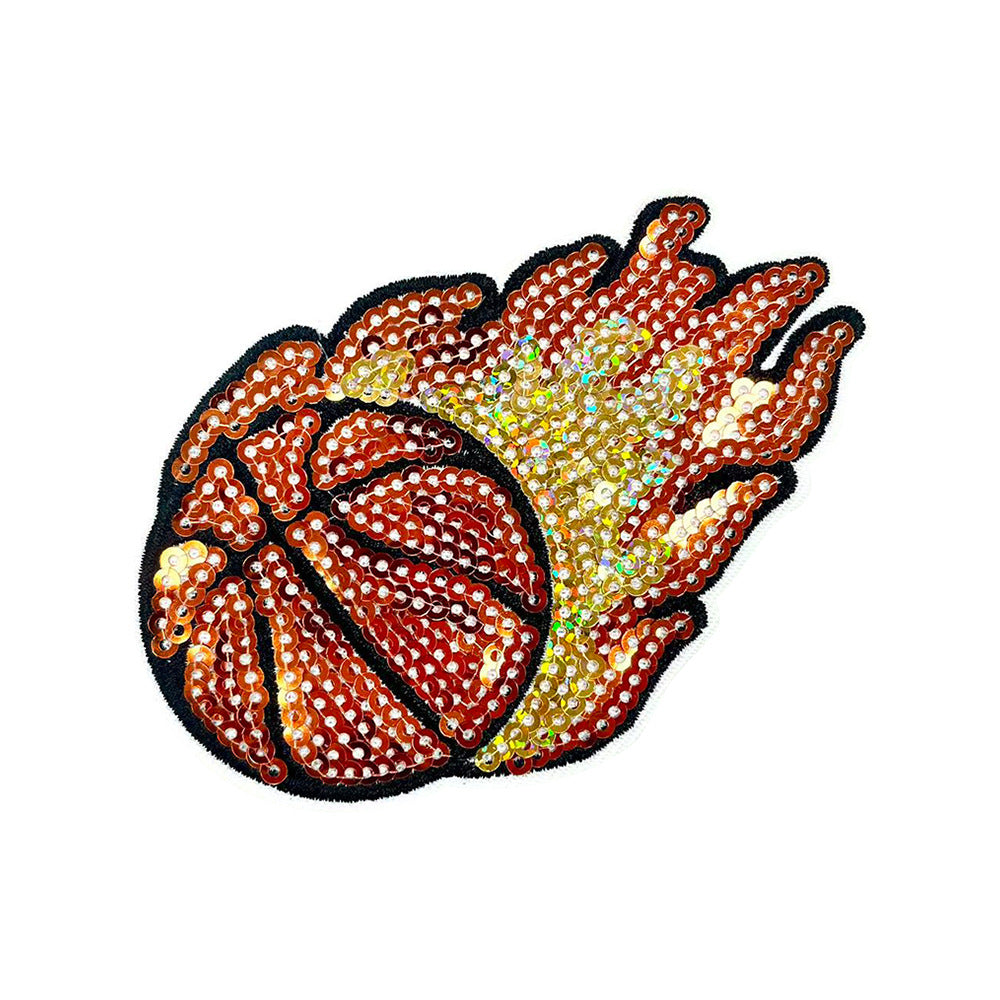 Wholesale Basketball Embroidered Sequin Patch Iron On DIY Fashion Accessory