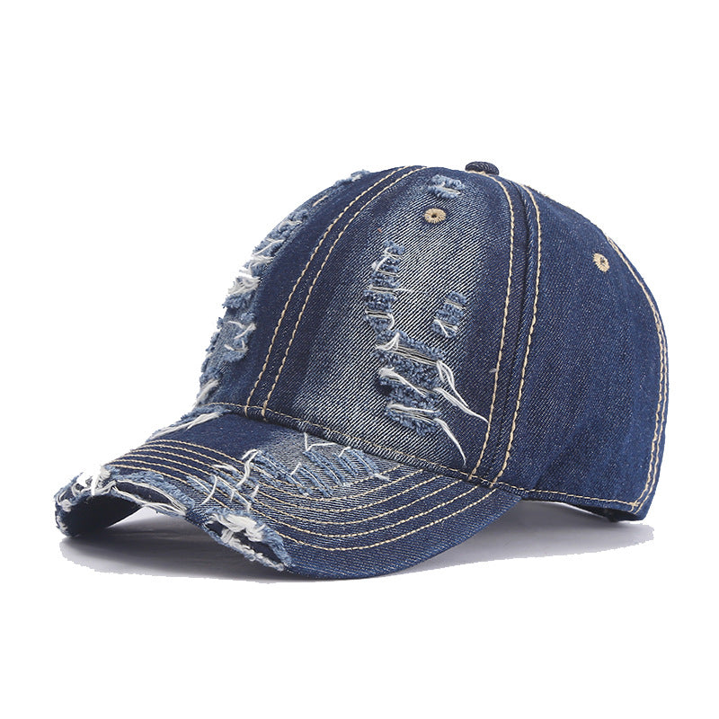 Wholesale Cotton Denim Ripped Baseball Cap