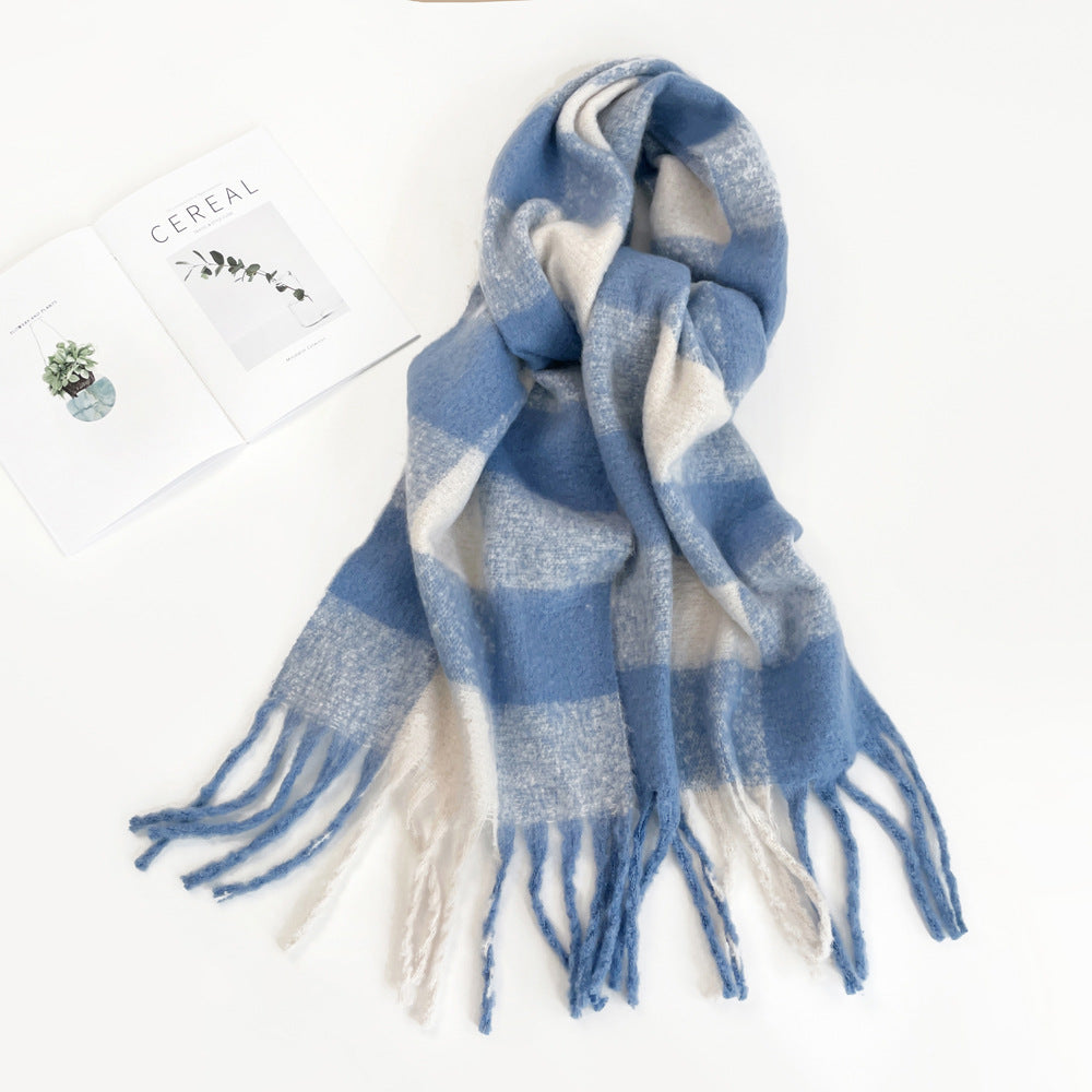 Wholesale Colorful Plaid Winter Warm Seahorse Hair Scarf