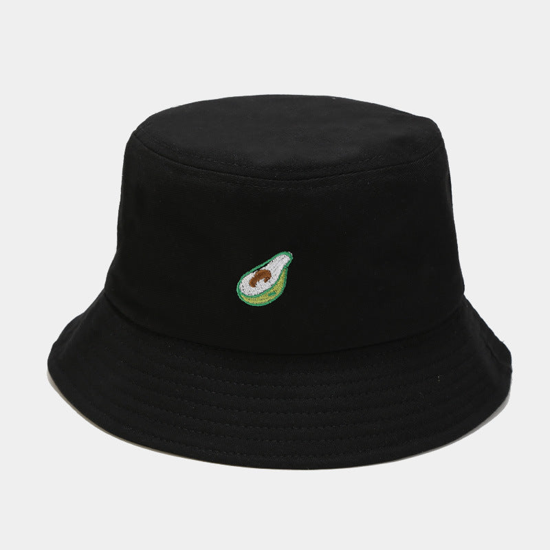 Sombrero de cubo de bordado de aguacate de poliéster al por mayor