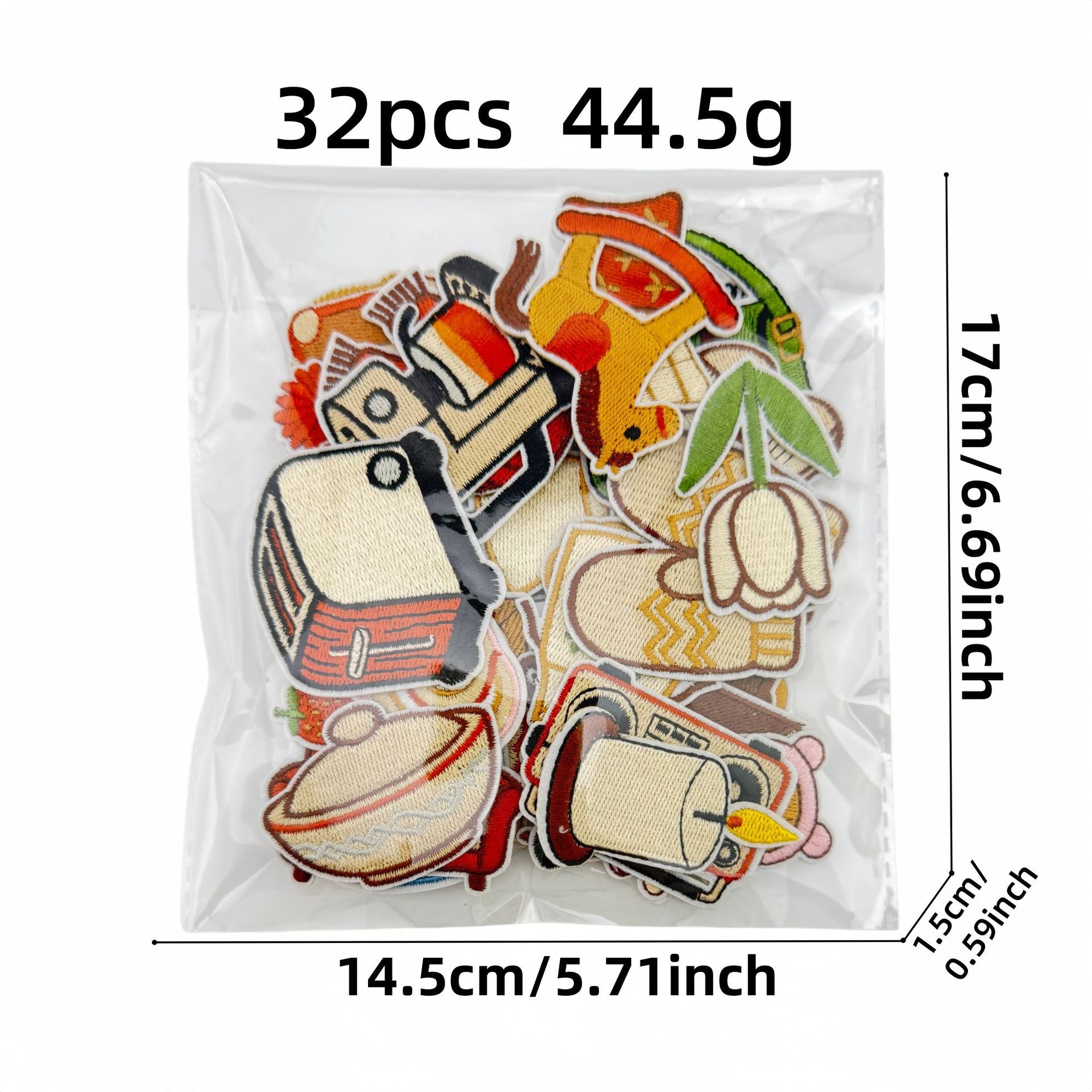 Wholesale 32Pc Home Theme Iron On Embroidered Patches DIY Sewing Decorative Appliques For Clothing Bags And Home Decor