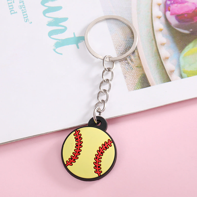 Wholesale Creative PVC football basketball sports goods keychain