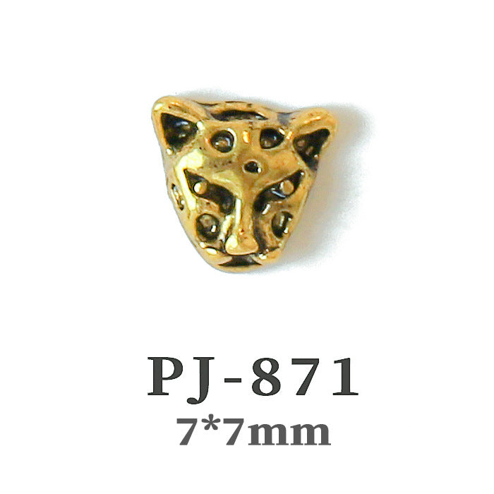 Wholesale  Metal Nail Art Charms Antelope Head Wings Leopard Head Manicure Decorative Accent