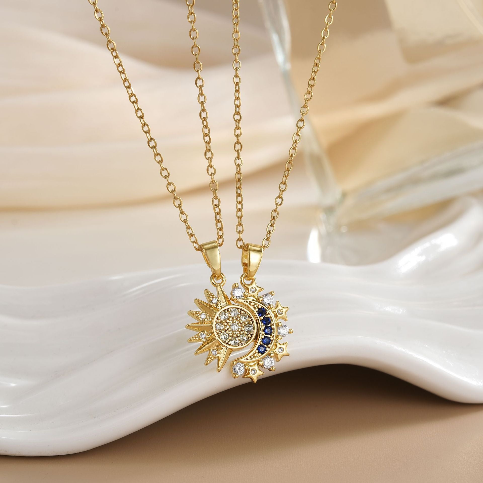 Wholesale Magnetic Sun Moon Titanium Steel Necklace