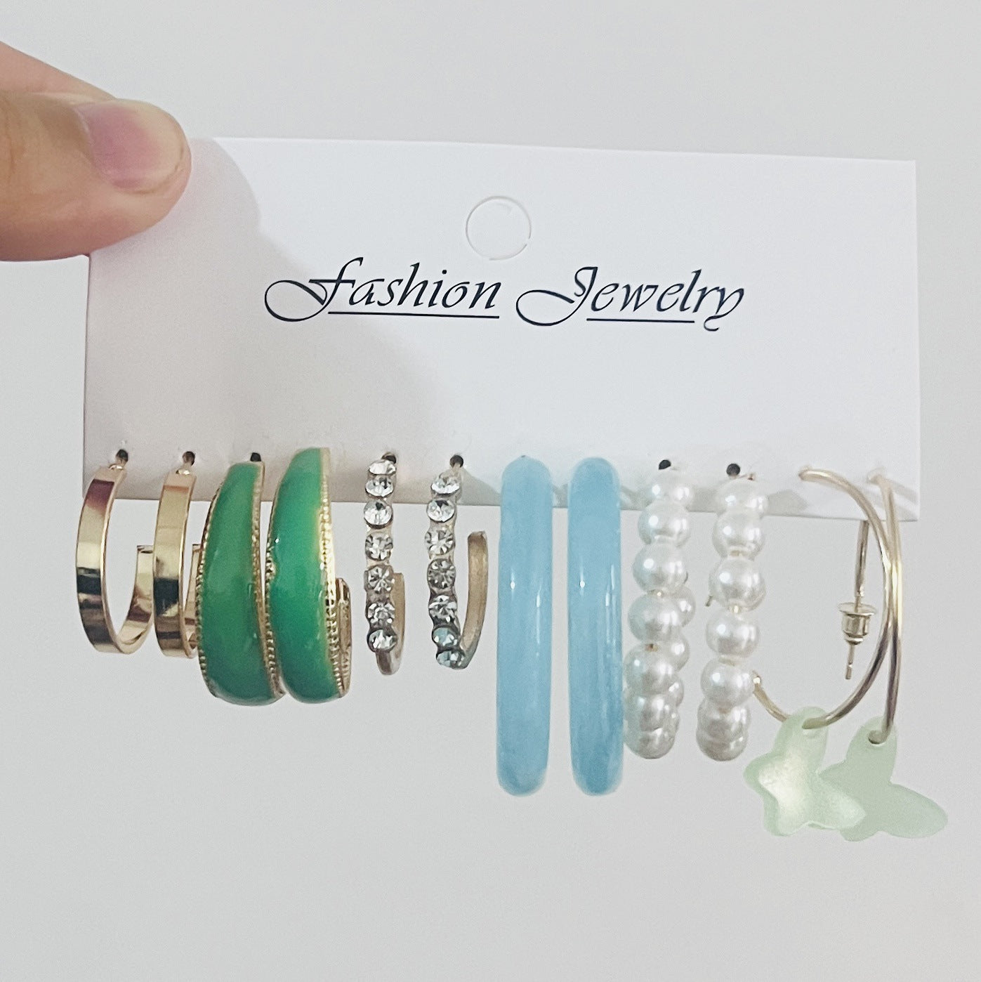 Wholesale Metal C Shape Acrylic Earrings Set