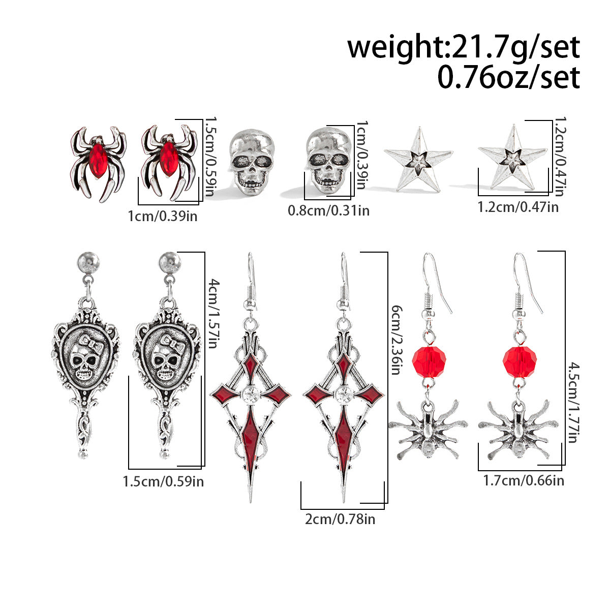 Wholesale Rose  Bloody Cross Earring Set