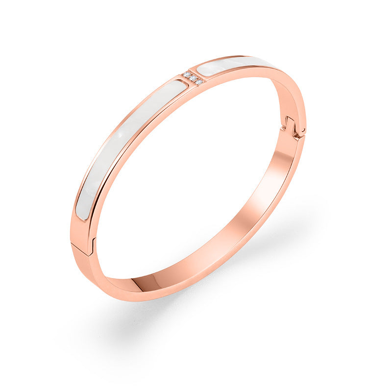 Wholesale of New Gold White Fritillaria Stainless Steel Bracelet