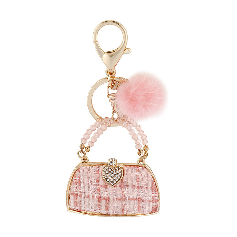 Wholesale Zinc Alloy Mink Hair Bag Keychain