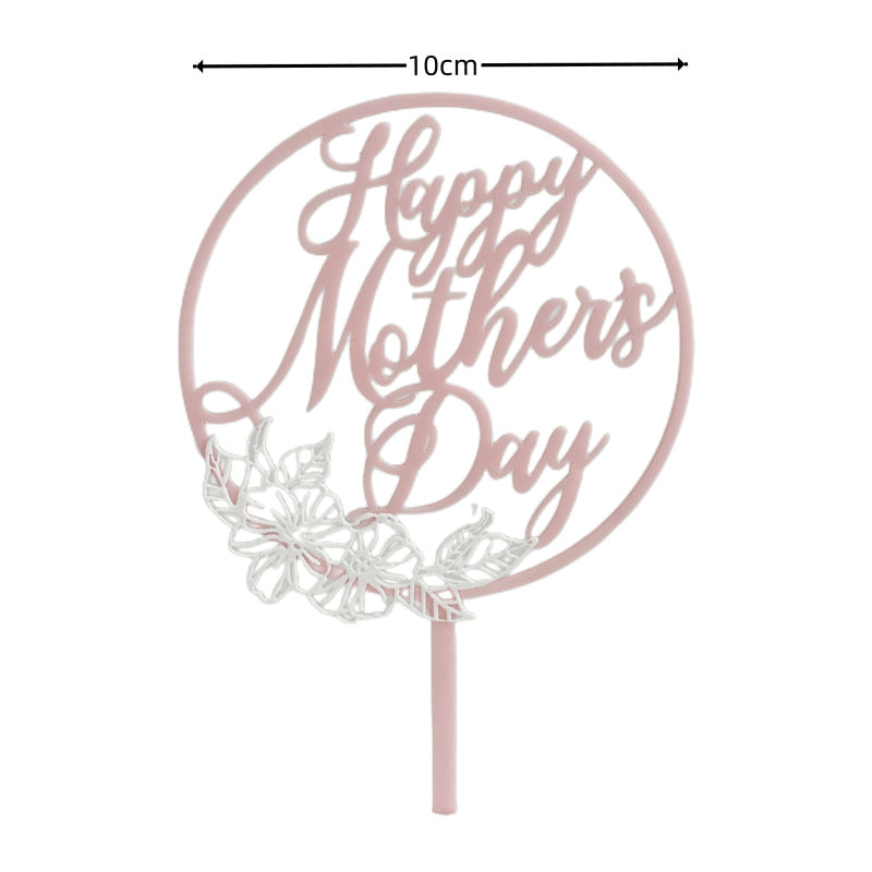 Wholesale10PCS/PACK Mother's Day Butterfly Flower Acrylic Cake Decoration