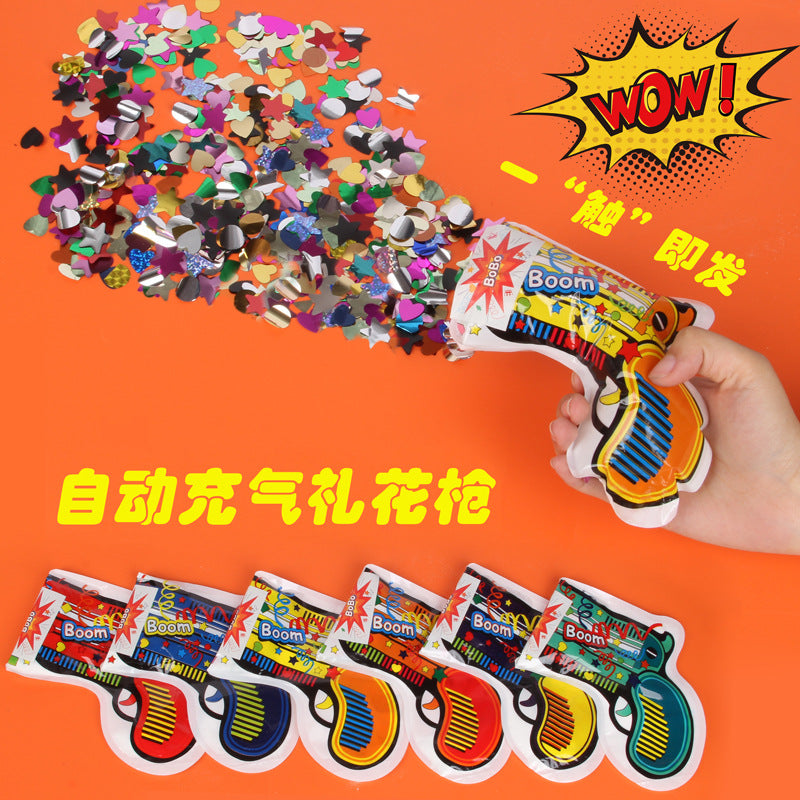 Wholesale Automatic Inflatable Fireworks Gun Inflatable Fireworks Handheld Wedding Birthday Party Atmosphere Salute