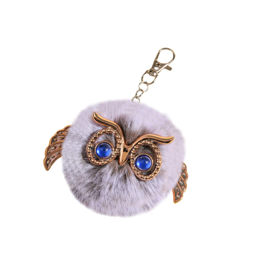 Wholesale Zinc Alloy Cute Plush Owl Keychain