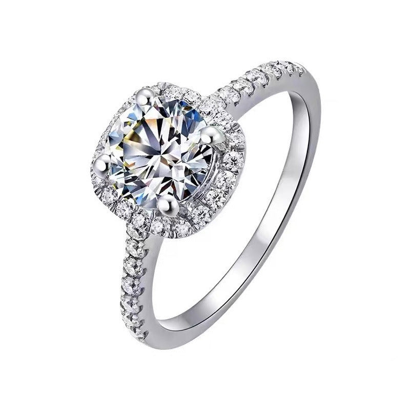 Wholesale Simulated Moissanite Round and Square One Carat Ring