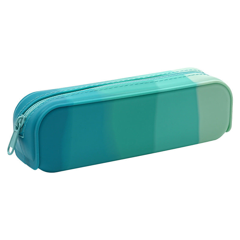 Soft Silicone Gradient Color Rectangular Silicone Pencil Case
