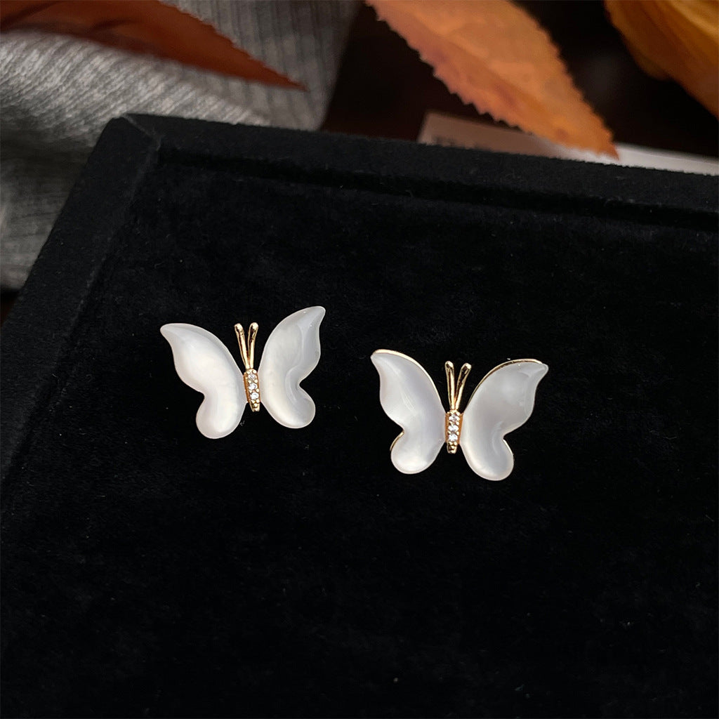 Wholesale Beimu flower shaped zircon butterfly earrings