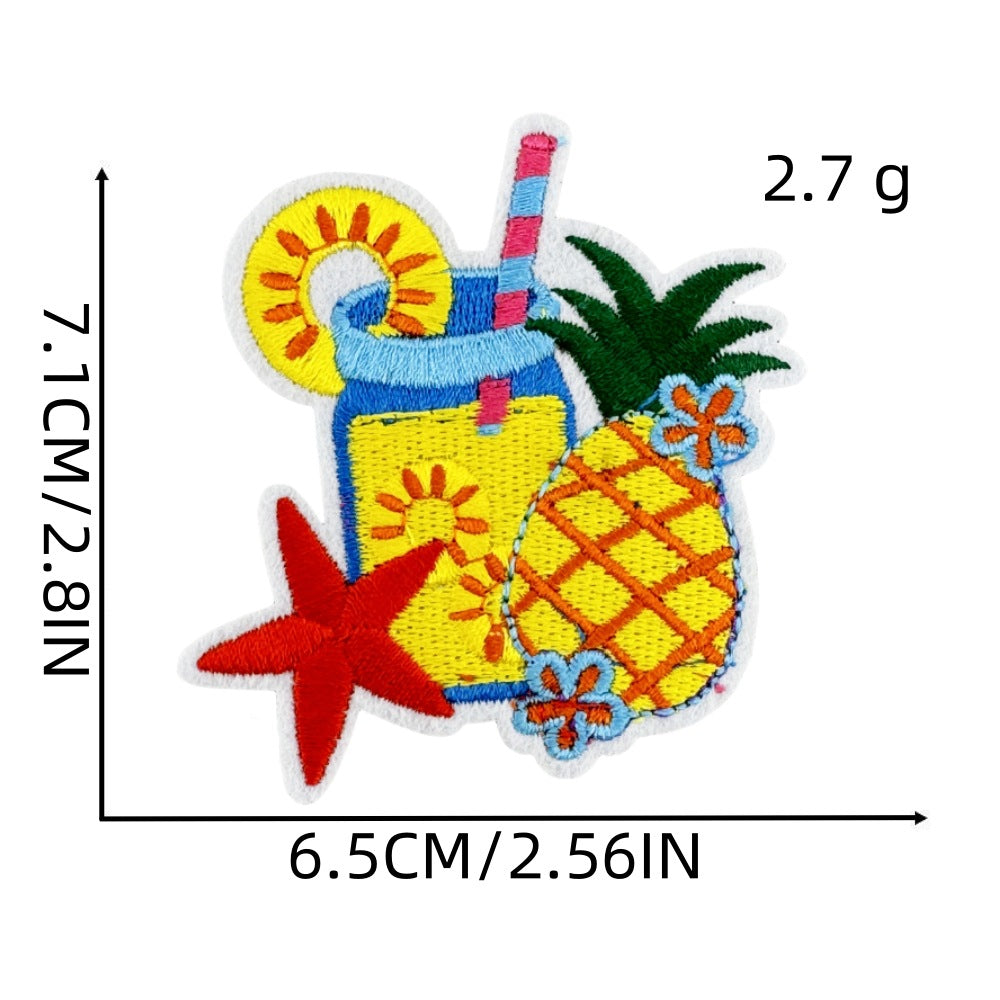 Wholesale DIY Embroidery Patch Cute Hawaiian Party Hat Clothes Decoration FS