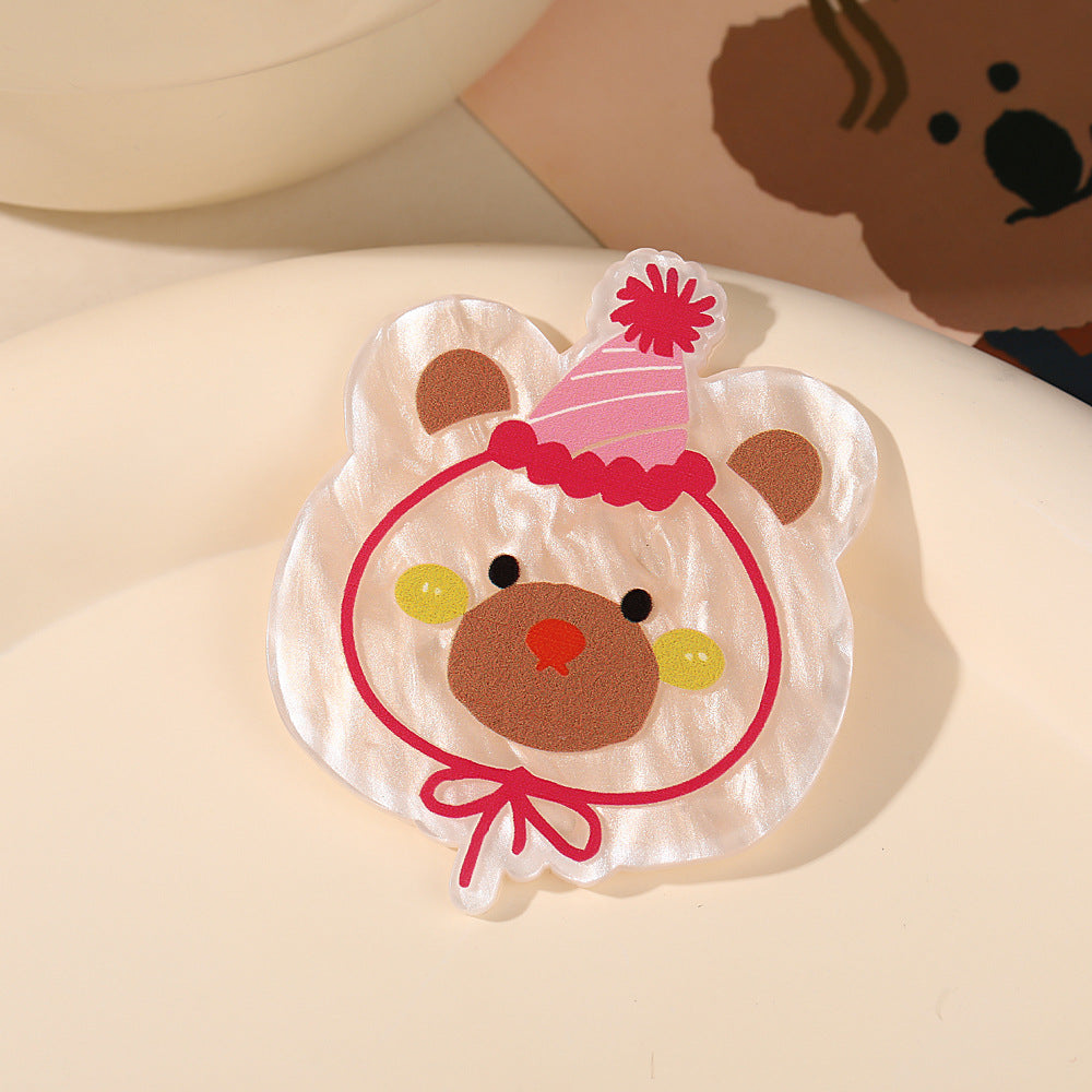 Wholesale 10pcs Cartoon Birthday Hat Bear Sweet Acrylic Patch