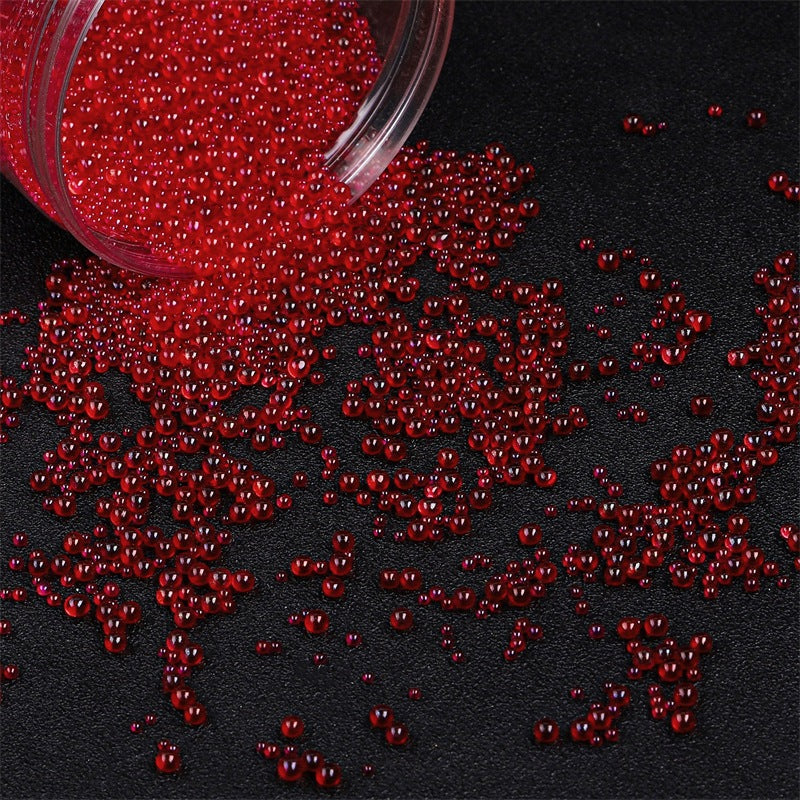 Wholesale 30g Non Porous Transparent Iridescent Glass Rice Beads