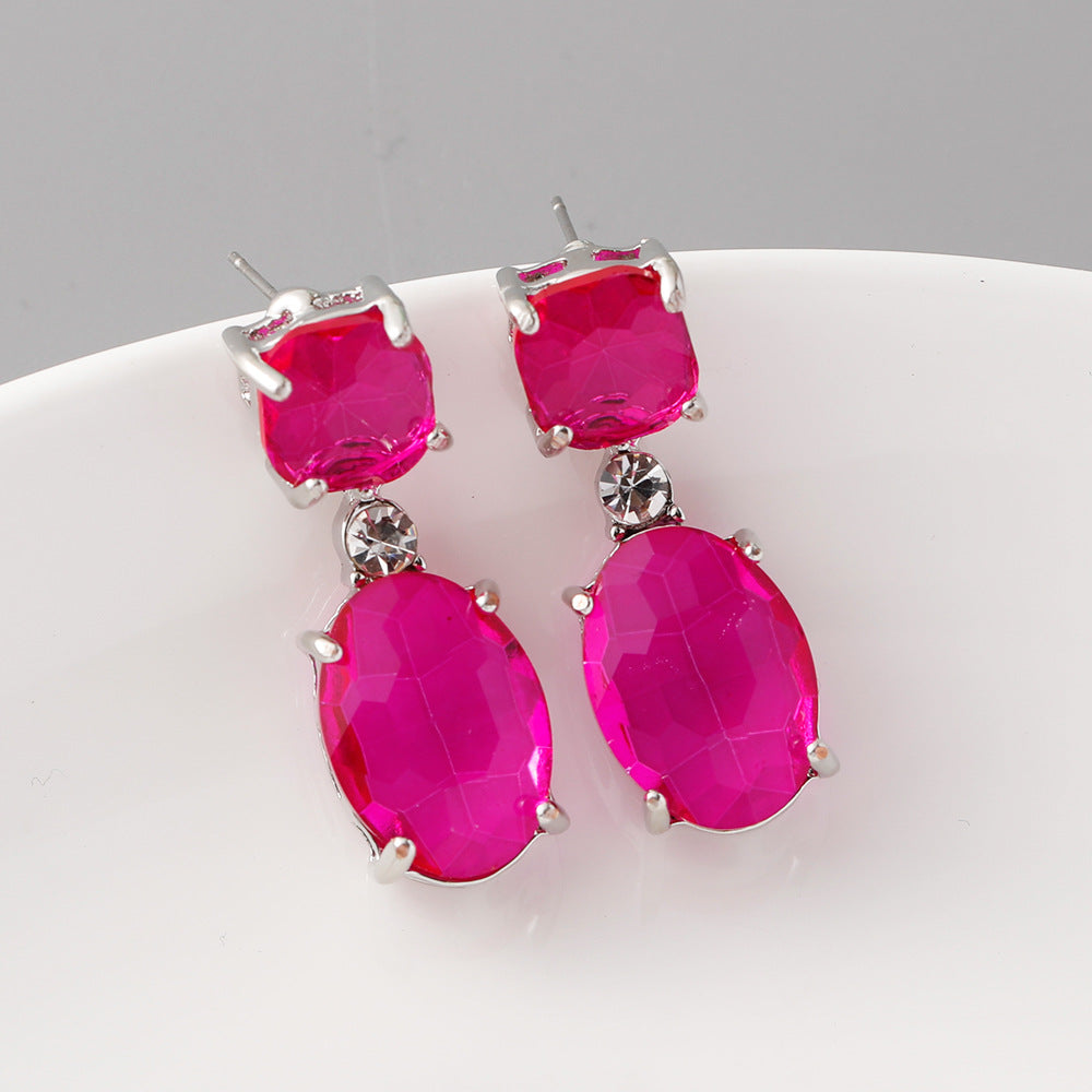 Wholesale Geometric Diamond Stud Zinc Alloy Earrings