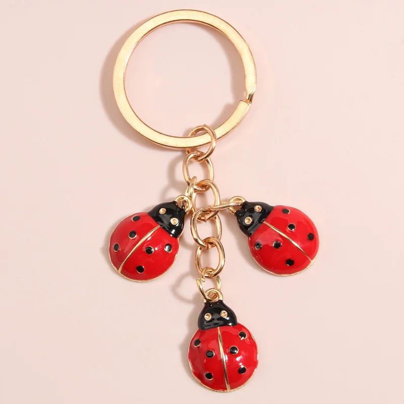 Wholesale Cute Oil Drop Ladybug Keychain