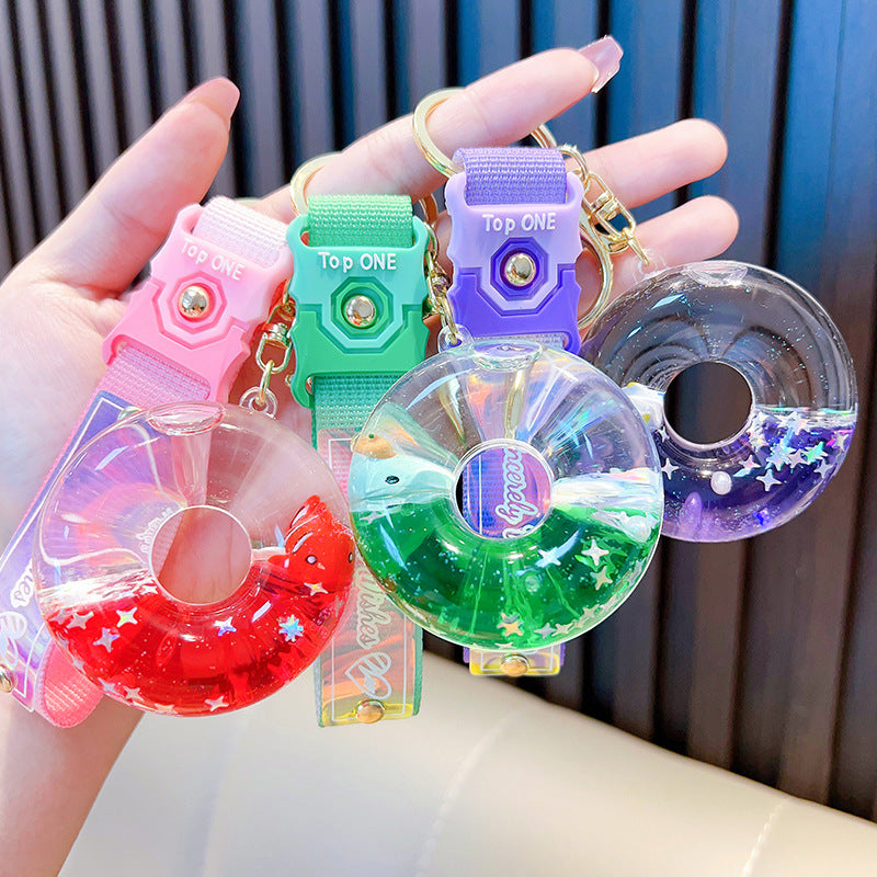 Wholesale Acrylic Oiled Marine Animal Donut Keychain