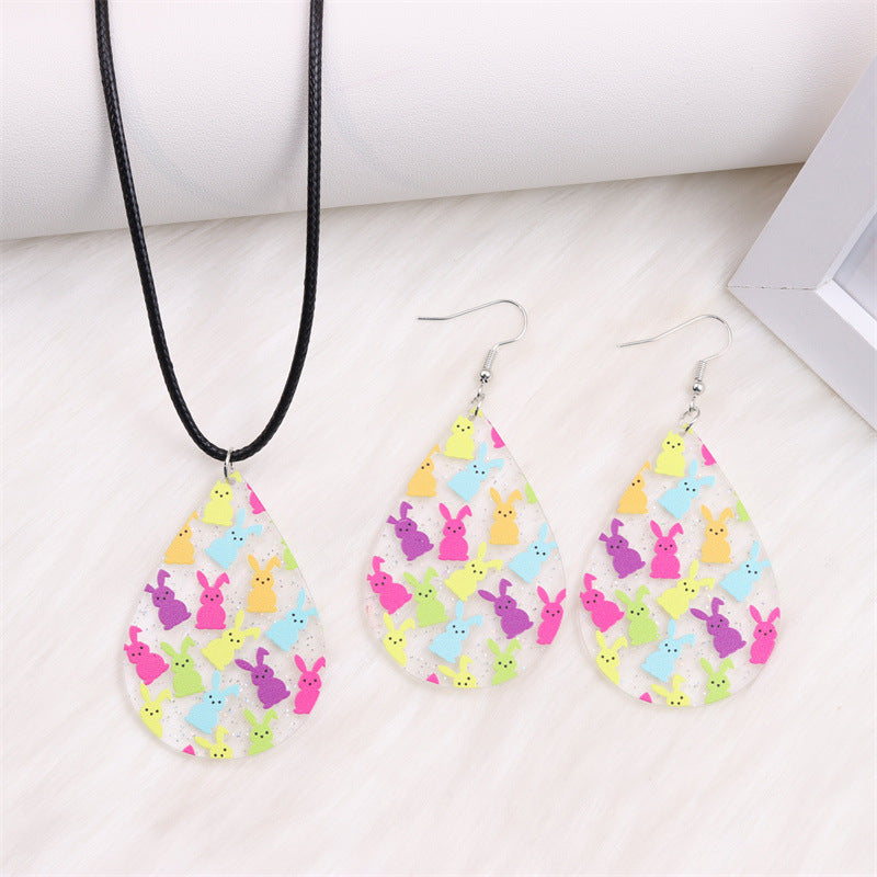 Wholesale Easter Colored Rabbit Acrylic Earrings