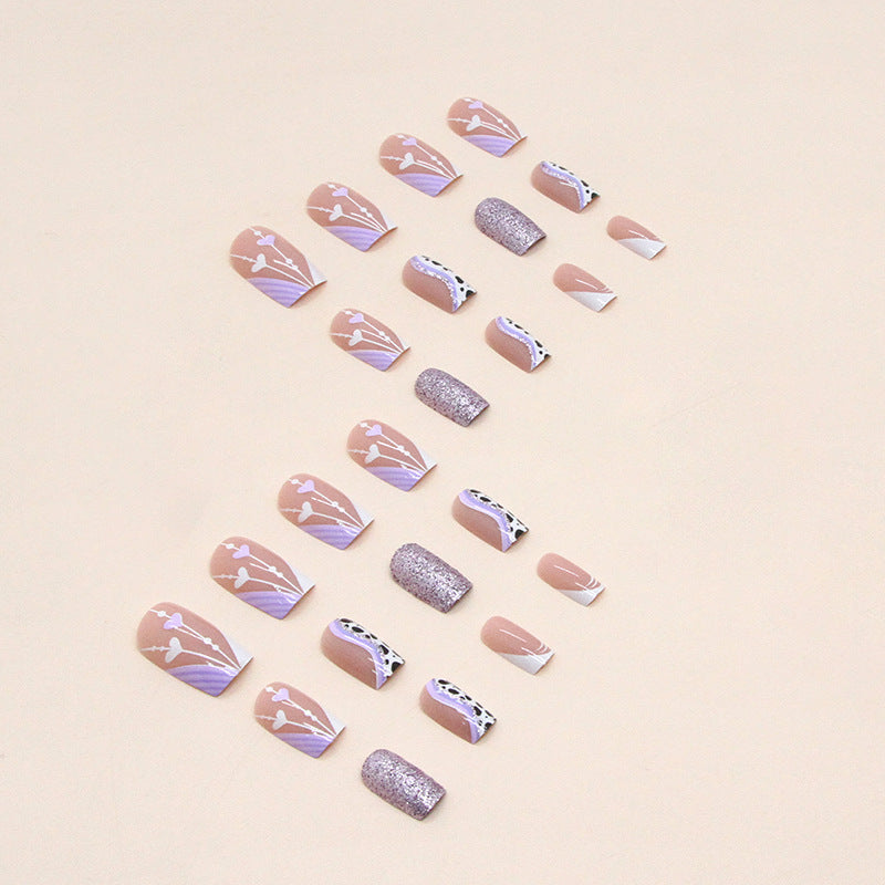 Wholesale Milk Cow Pattern Love Nail Stickers
